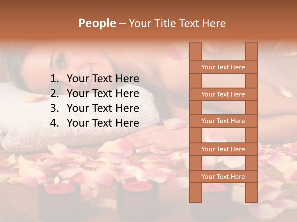 A Beautiful Woman Laying On A Towel Next To Candles PowerPoint Template