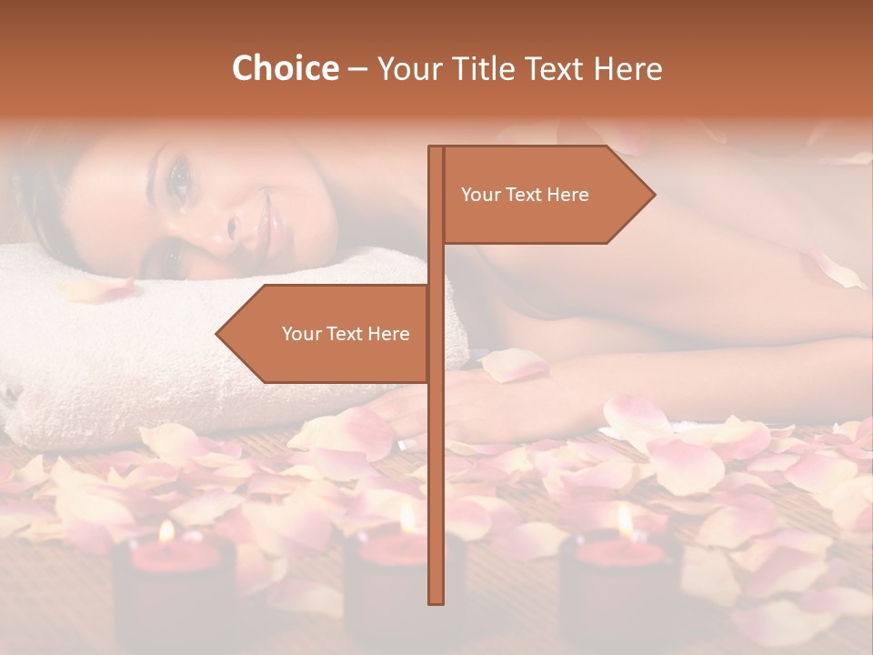 A Beautiful Woman Laying On A Towel Next To Candles PowerPoint Template