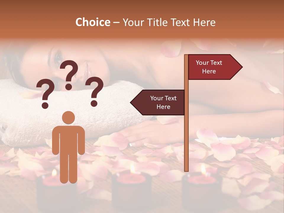 A Beautiful Woman Laying On A Towel Next To Candles PowerPoint Template