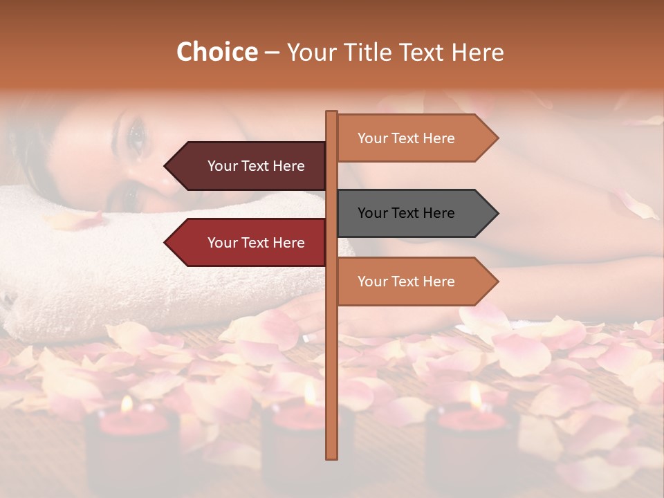 A Beautiful Woman Laying On A Towel Next To Candles PowerPoint Template