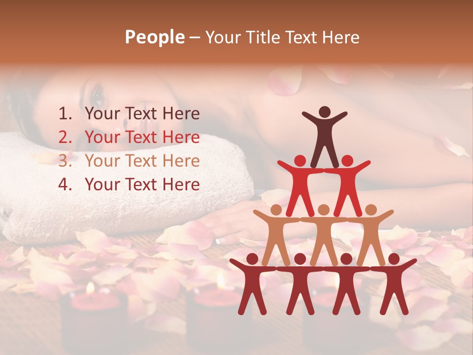 A Beautiful Woman Laying On A Towel Next To Candles PowerPoint Template