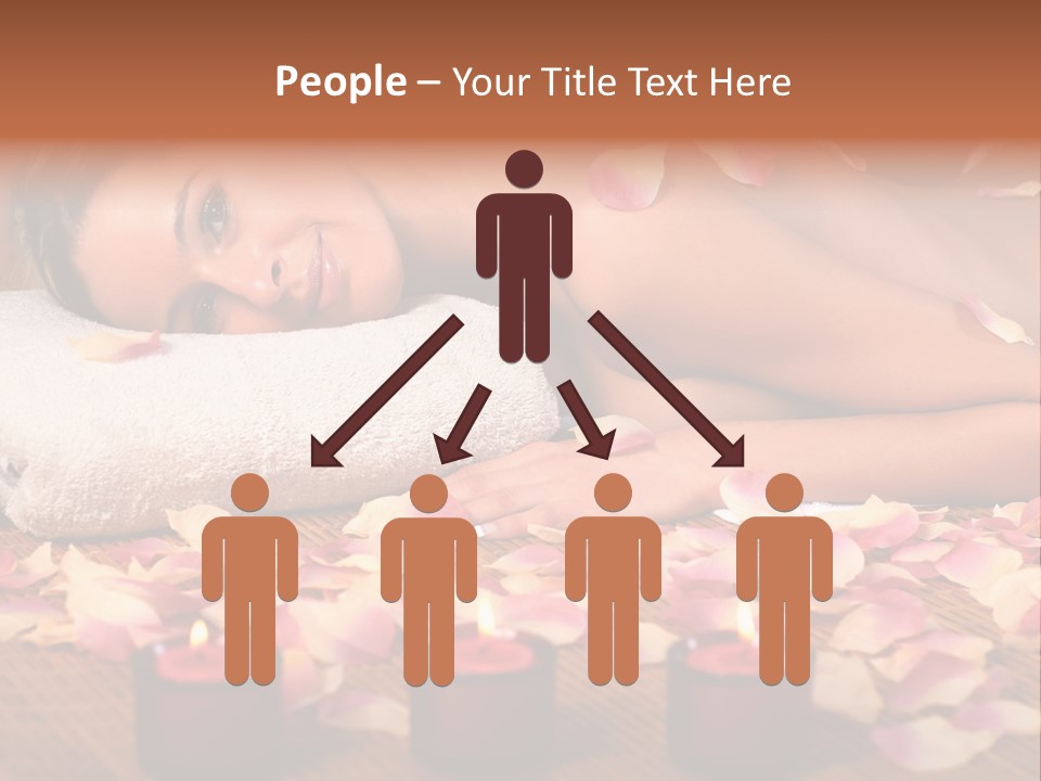 A Beautiful Woman Laying On A Towel Next To Candles PowerPoint Template