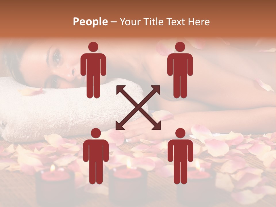 A Beautiful Woman Laying On A Towel Next To Candles PowerPoint Template