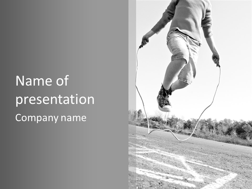 A Person Jumping In The Air With A Jump Rope PowerPoint Template