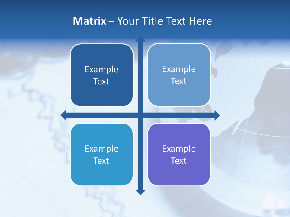 A Globe On Top Of A Table With A Bar Chart In The Background PowerPoint Template