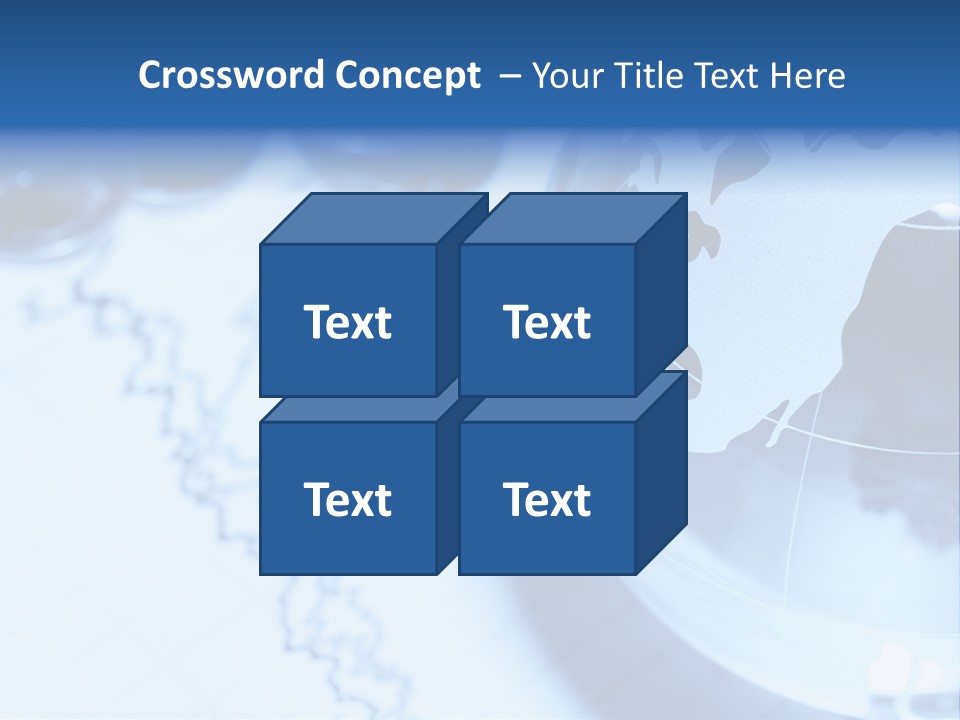 A Globe On Top Of A Table With A Bar Chart In The Background PowerPoint Template