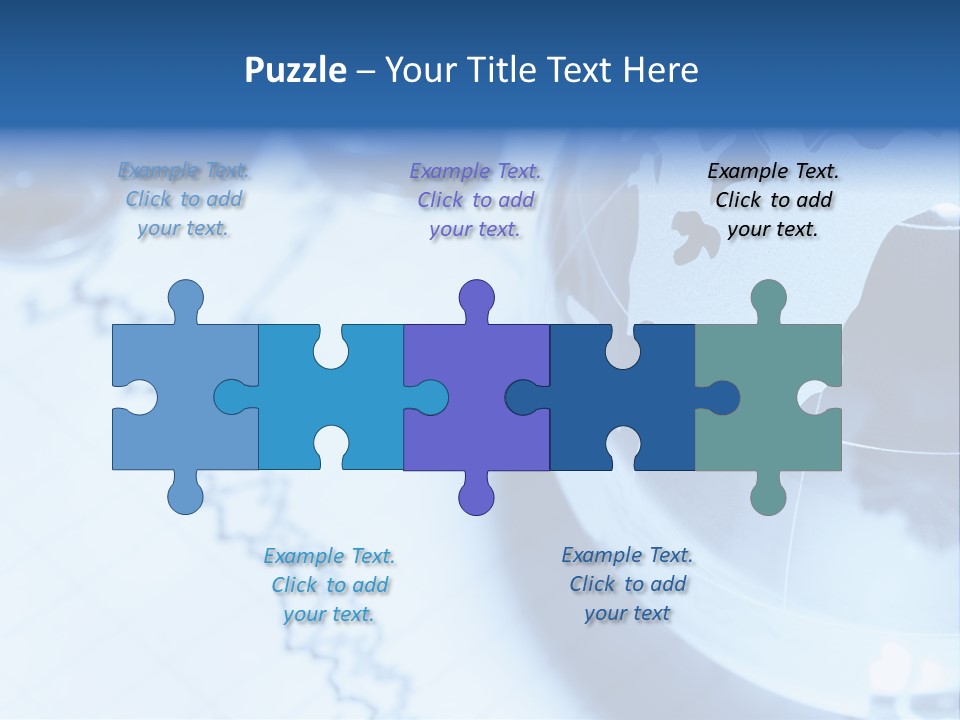A Globe On Top Of A Table With A Bar Chart In The Background PowerPoint Template