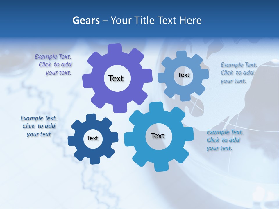 A Globe On Top Of A Table With A Bar Chart In The Background PowerPoint Template
