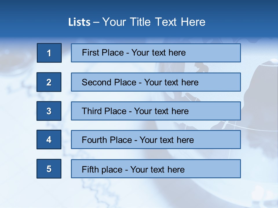 A Globe On Top Of A Table With A Bar Chart In The Background PowerPoint Template