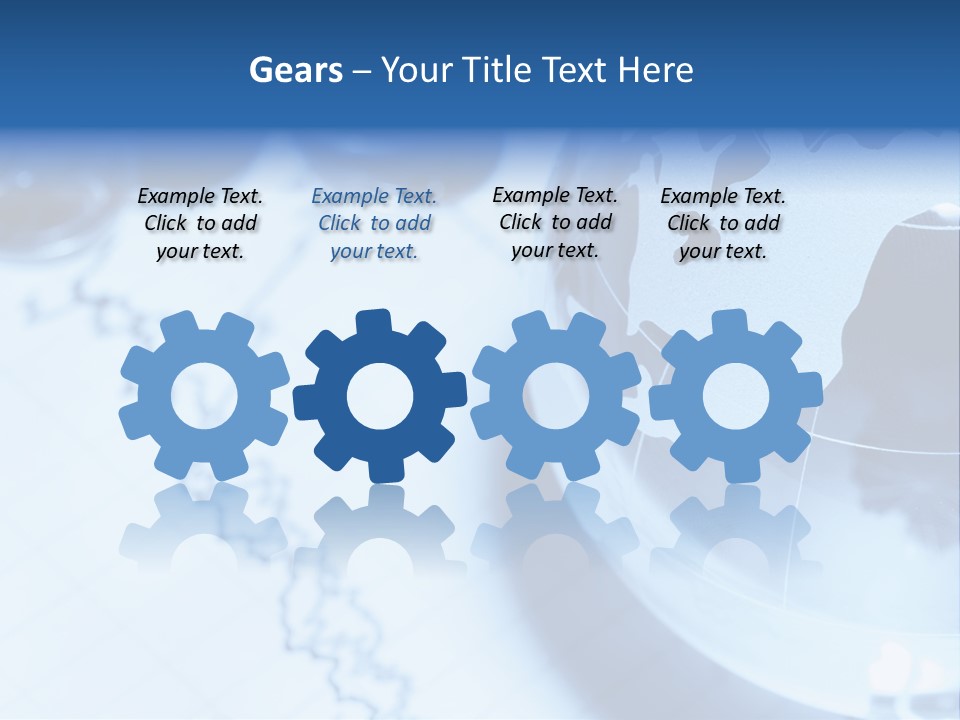 A Globe On Top Of A Table With A Bar Chart In The Background PowerPoint Template