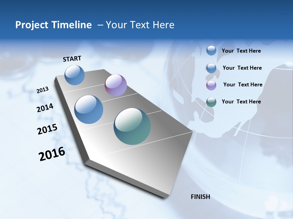A Globe On Top Of A Table With A Bar Chart In The Background PowerPoint Template