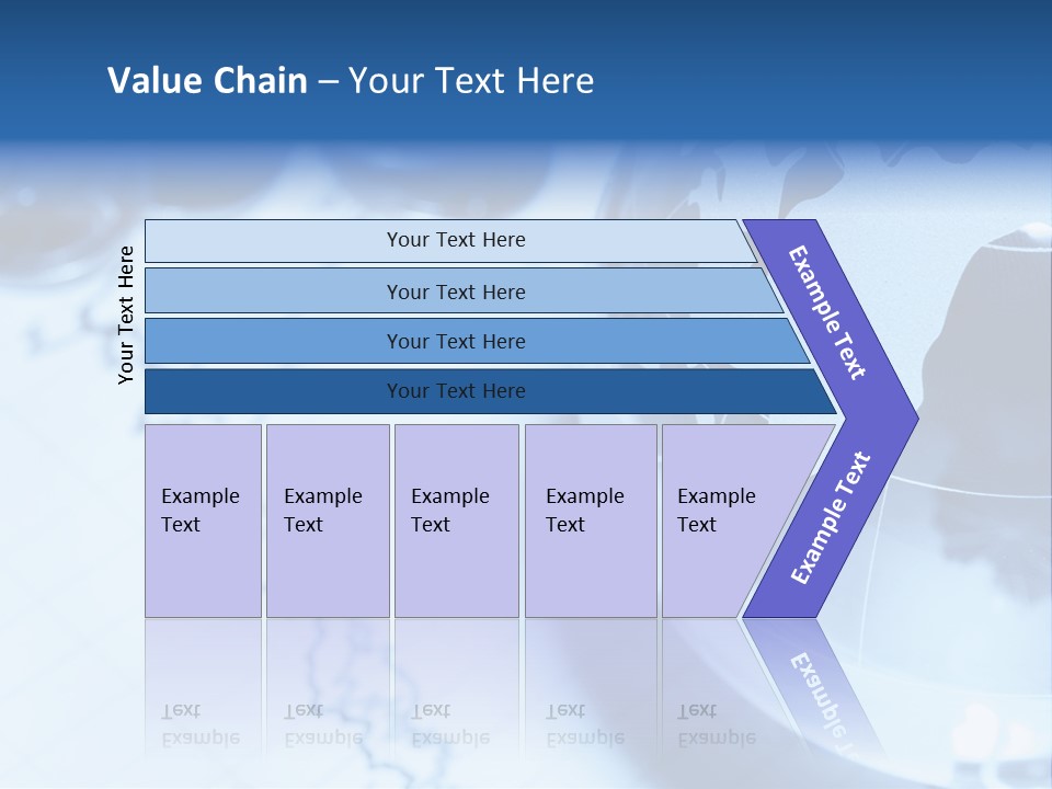 A Globe On Top Of A Table With A Bar Chart In The Background PowerPoint Template