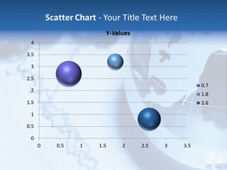 A Globe On Top Of A Table With A Bar Chart In The Background PowerPoint Template