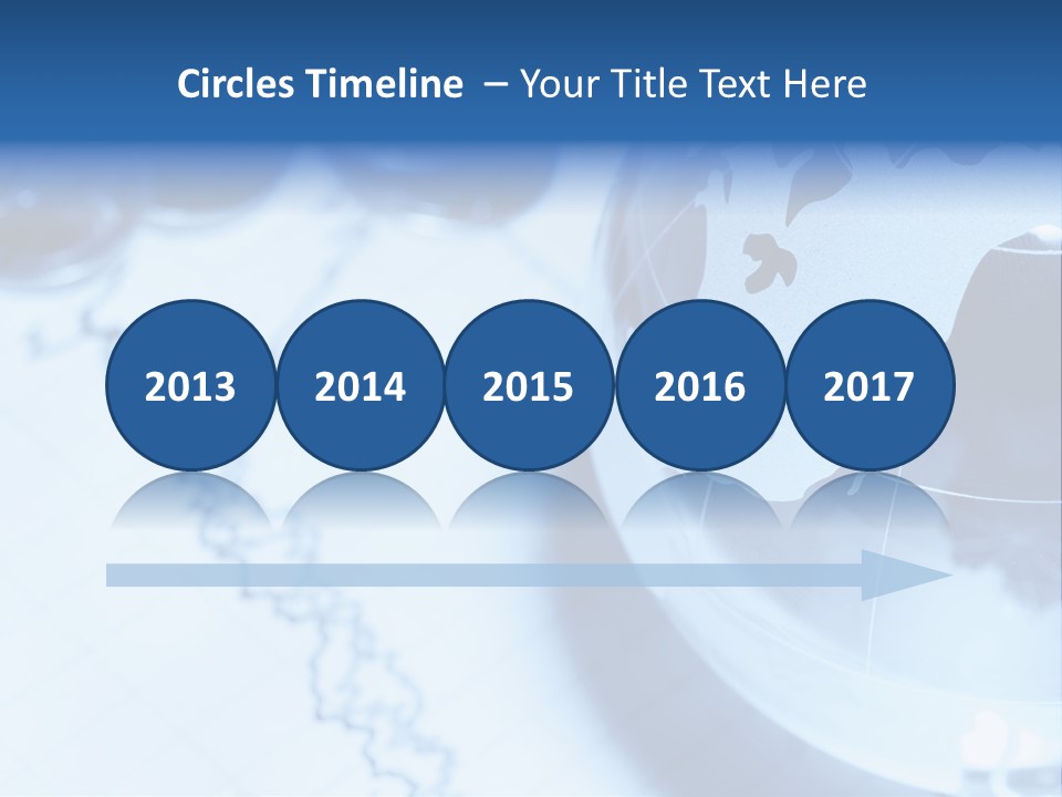 A Globe On Top Of A Table With A Bar Chart In The Background PowerPoint Template