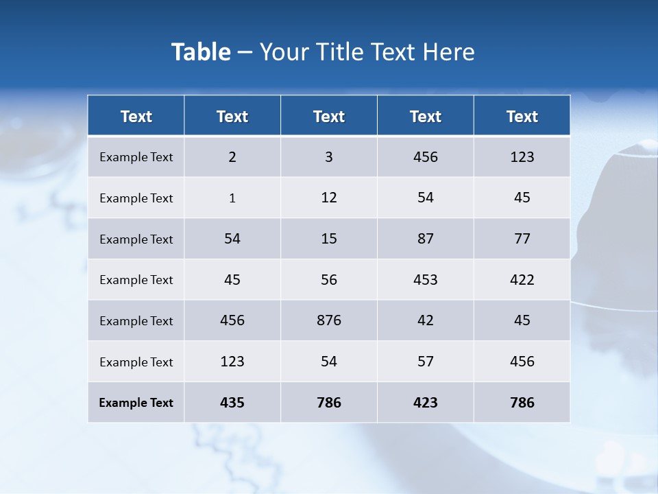 A Globe On Top Of A Table With A Bar Chart In The Background PowerPoint Template