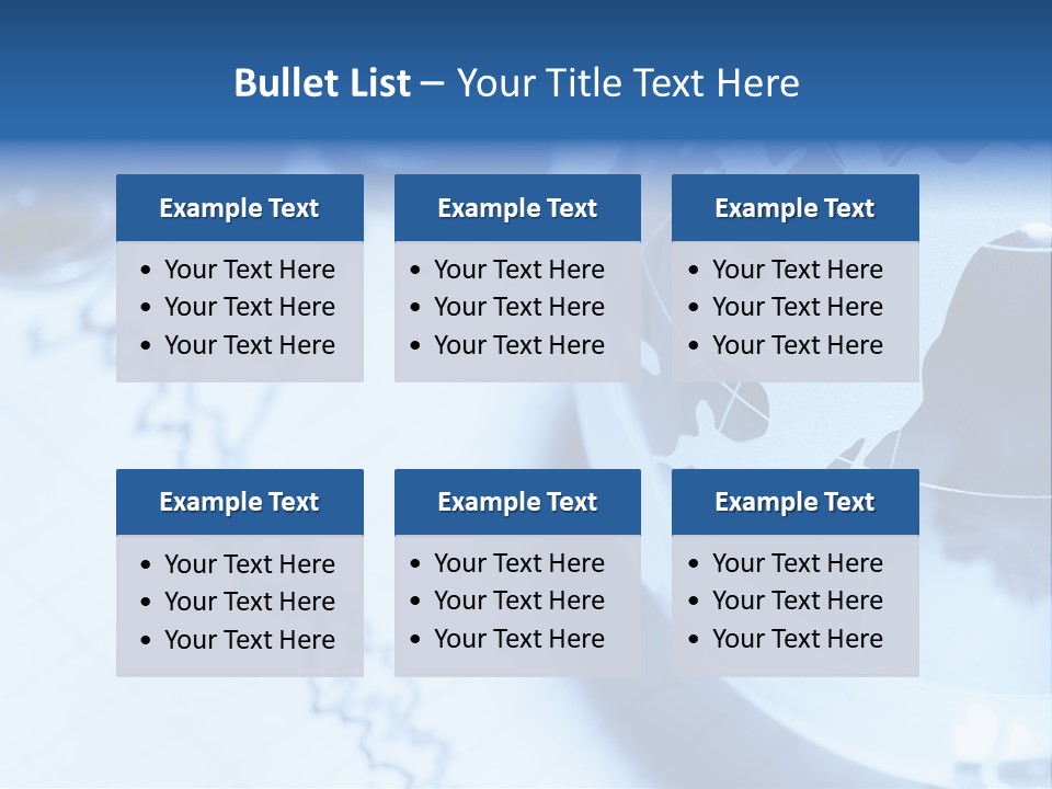 A Globe On Top Of A Table With A Bar Chart In The Background PowerPoint Template