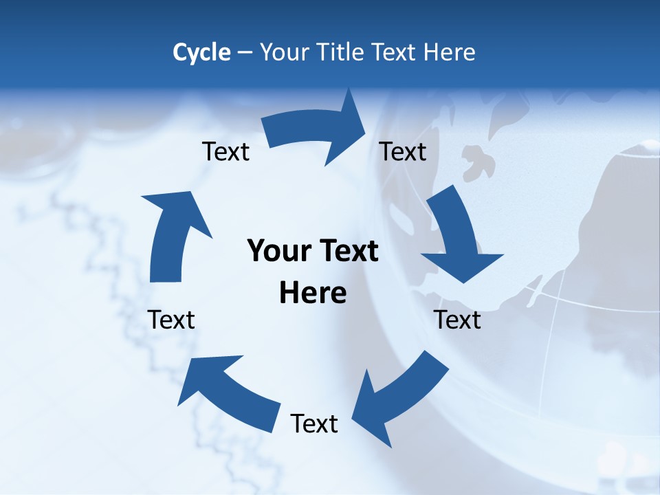 A Globe On Top Of A Table With A Bar Chart In The Background PowerPoint Template