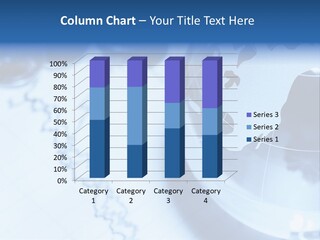 A Globe On Top Of A Table With A Bar Chart In The Background PowerPoint Template