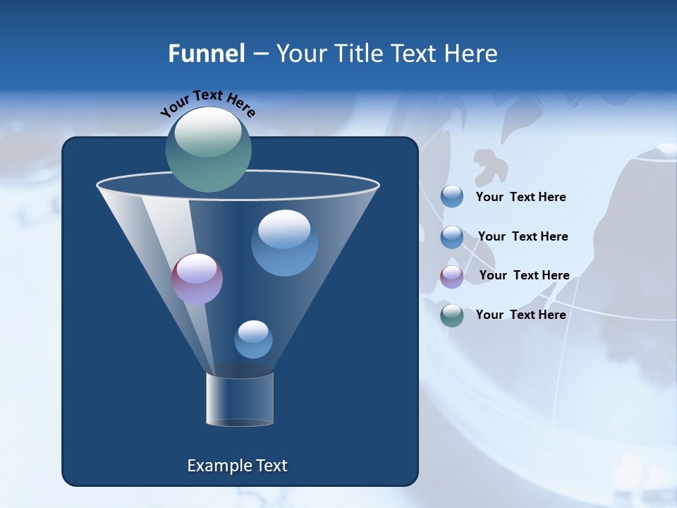 A Globe On Top Of A Table With A Bar Chart In The Background PowerPoint Template