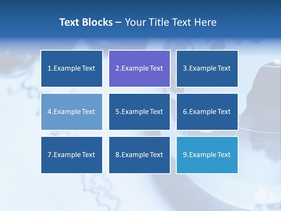 A Globe On Top Of A Table With A Bar Chart In The Background PowerPoint Template