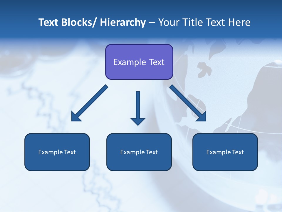 A Globe On Top Of A Table With A Bar Chart In The Background PowerPoint Template