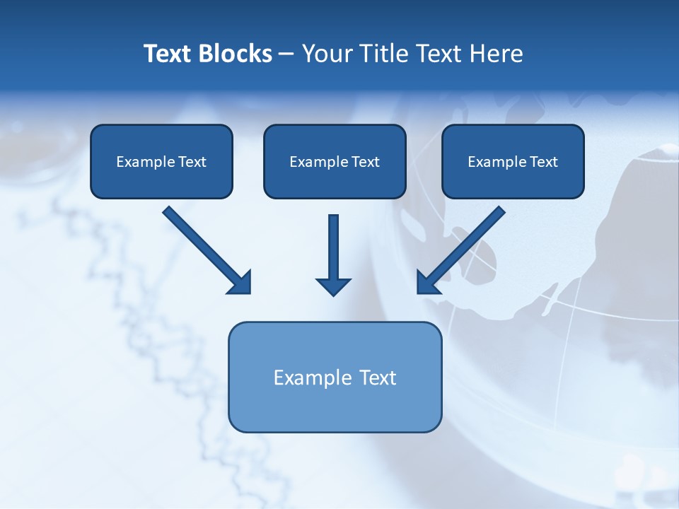 A Globe On Top Of A Table With A Bar Chart In The Background PowerPoint Template