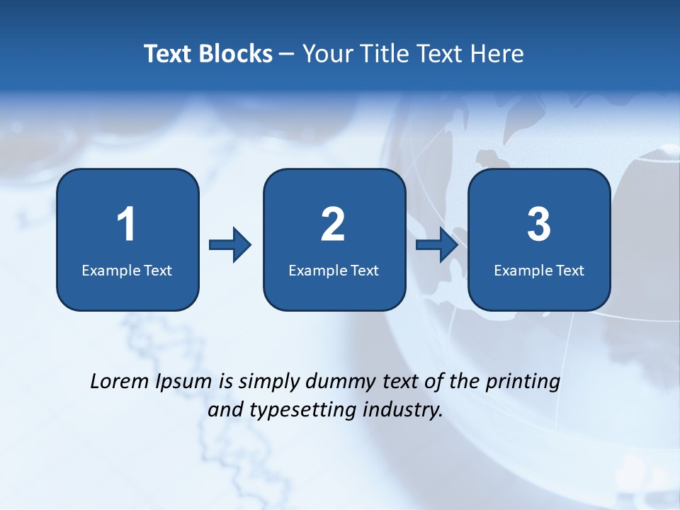 A Globe On Top Of A Table With A Bar Chart In The Background PowerPoint Template
