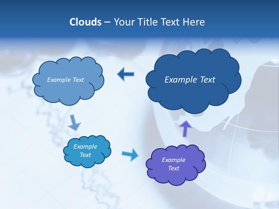 A Globe On Top Of A Table With A Bar Chart In The Background PowerPoint Template