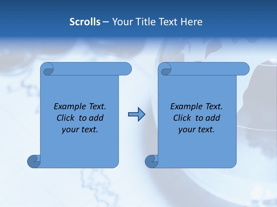 A Globe On Top Of A Table With A Bar Chart In The Background PowerPoint Template