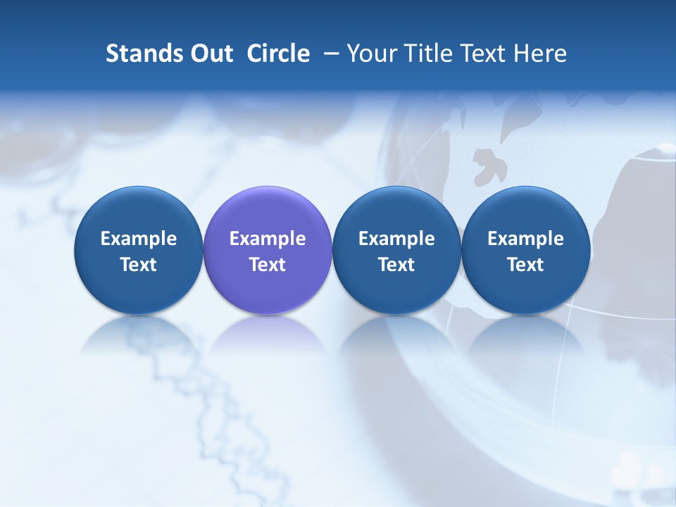 A Globe On Top Of A Table With A Bar Chart In The Background PowerPoint Template