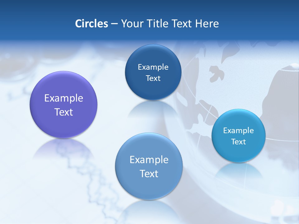 A Globe On Top Of A Table With A Bar Chart In The Background PowerPoint Template