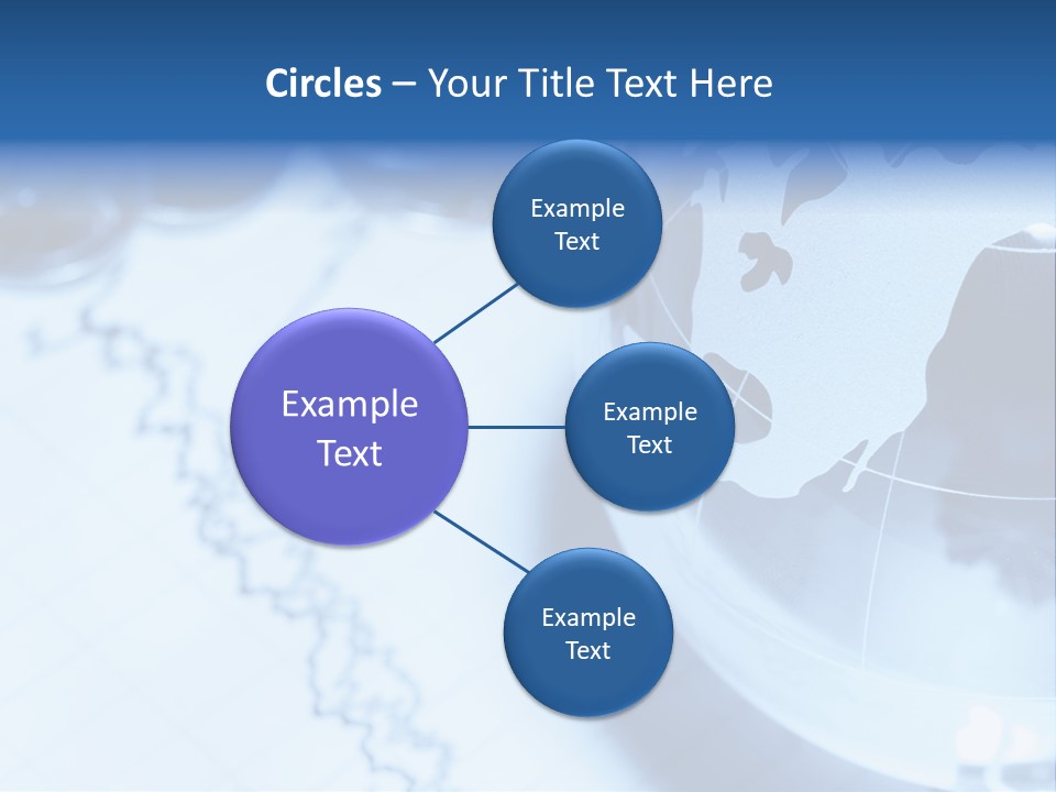 A Globe On Top Of A Table With A Bar Chart In The Background PowerPoint Template