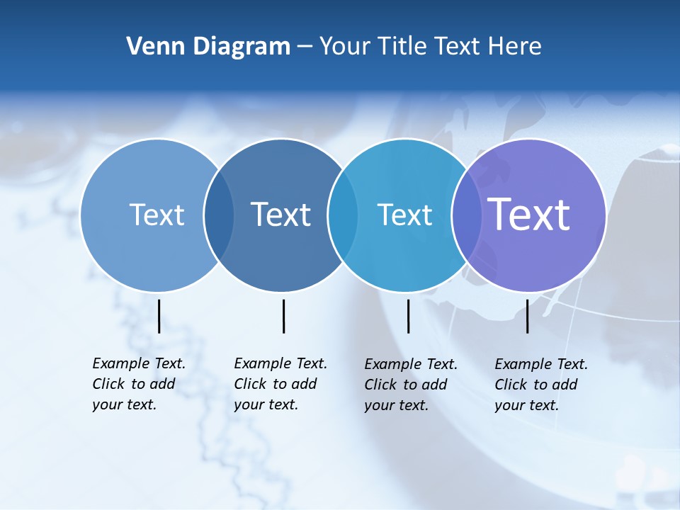 A Globe On Top Of A Table With A Bar Chart In The Background PowerPoint Template