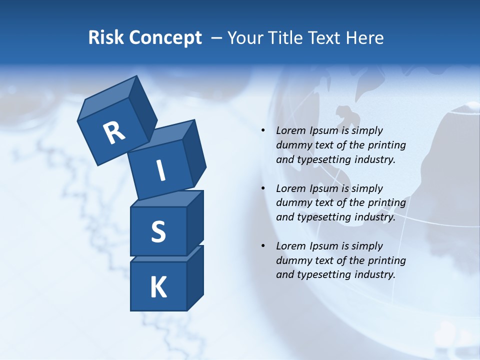 A Globe On Top Of A Table With A Bar Chart In The Background PowerPoint Template