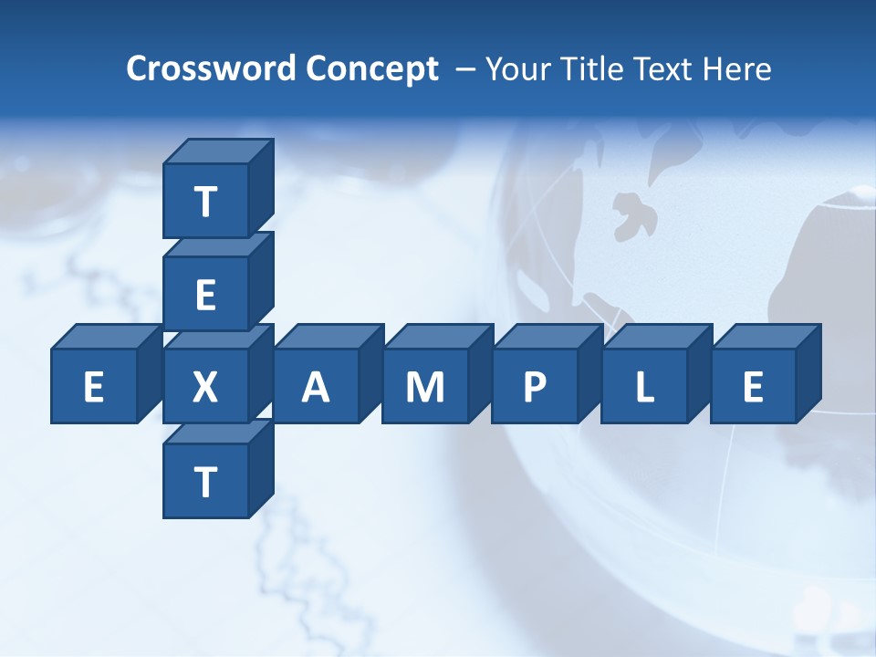 A Globe On Top Of A Table With A Bar Chart In The Background PowerPoint Template