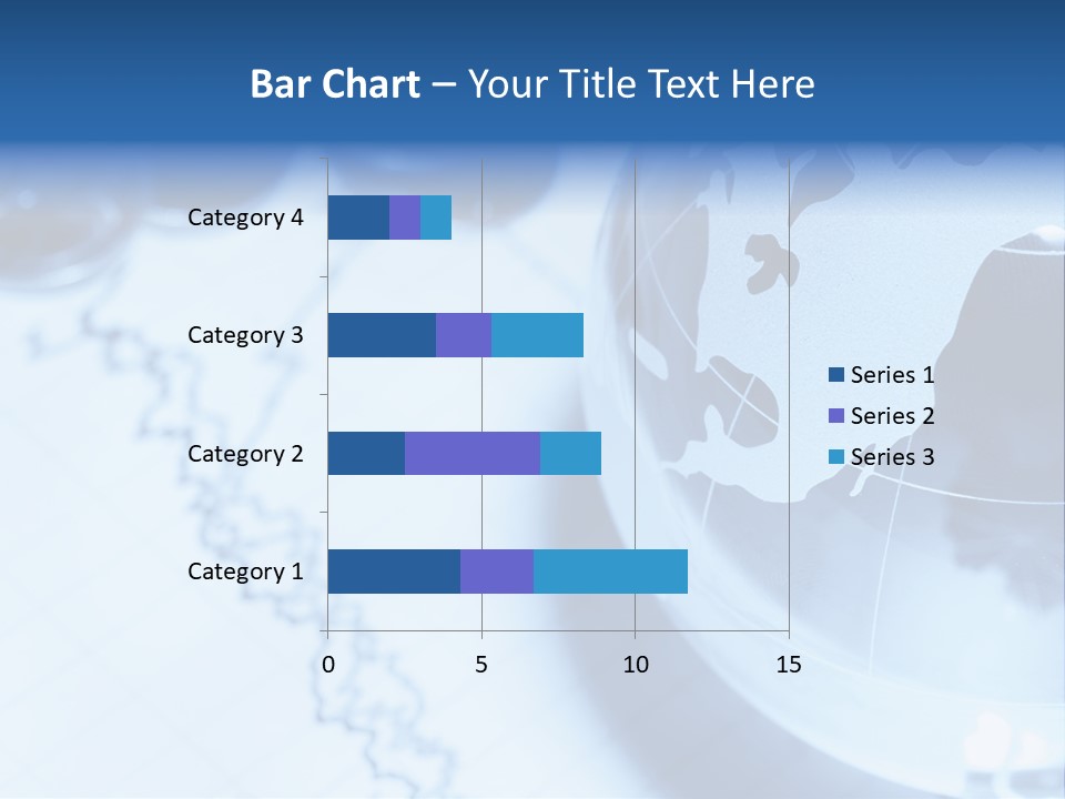 A Globe On Top Of A Table With A Bar Chart In The Background PowerPoint Template
