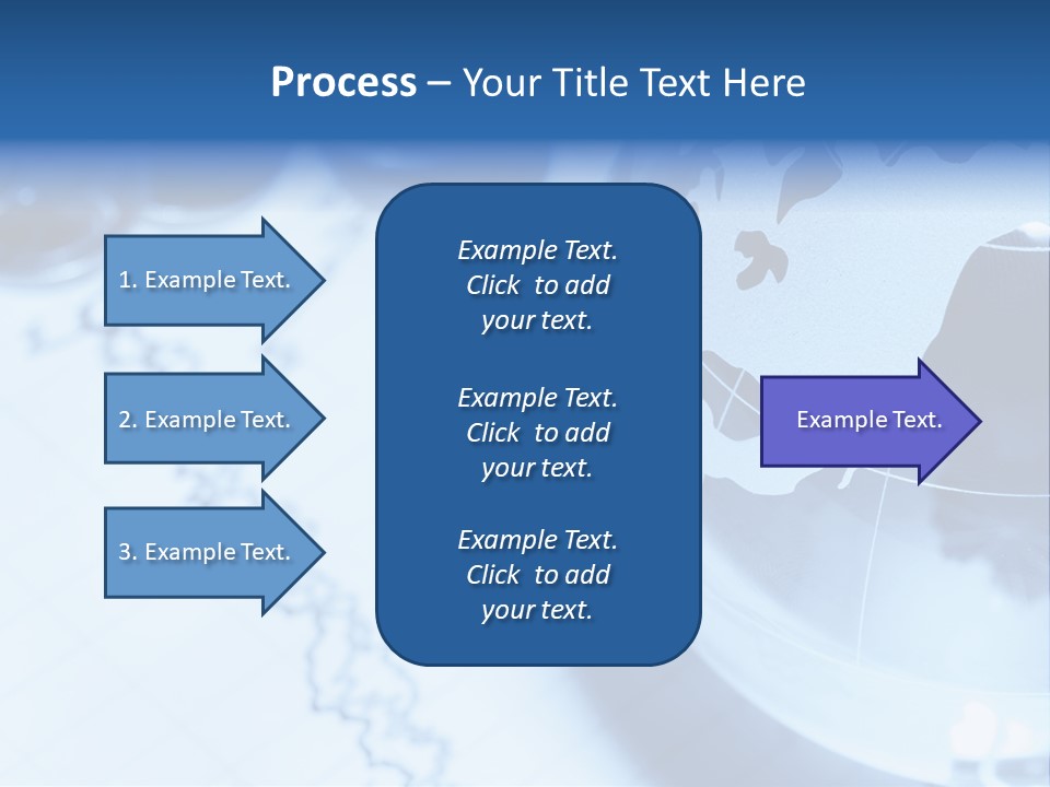 A Globe On Top Of A Table With A Bar Chart In The Background PowerPoint Template