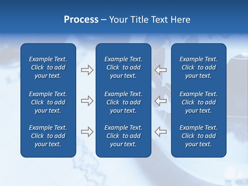 A Globe On Top Of A Table With A Bar Chart In The Background PowerPoint Template