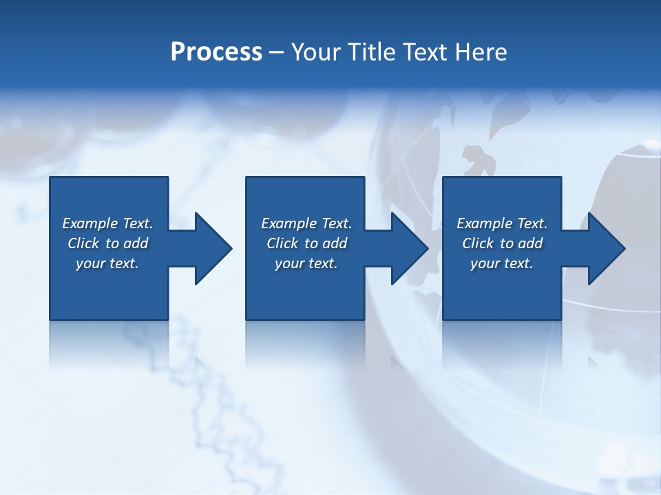 A Globe On Top Of A Table With A Bar Chart In The Background PowerPoint Template