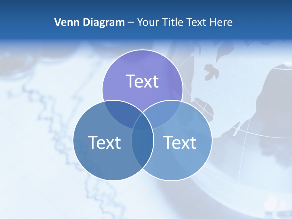 A Globe On Top Of A Table With A Bar Chart In The Background PowerPoint Template