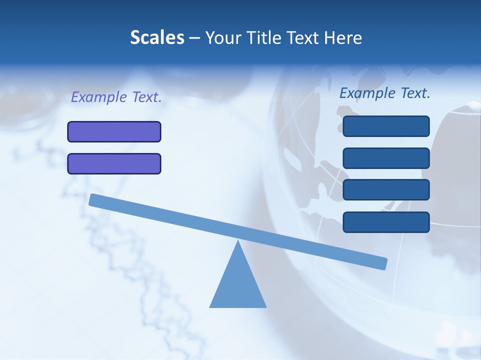 A Globe On Top Of A Table With A Bar Chart In The Background PowerPoint Template