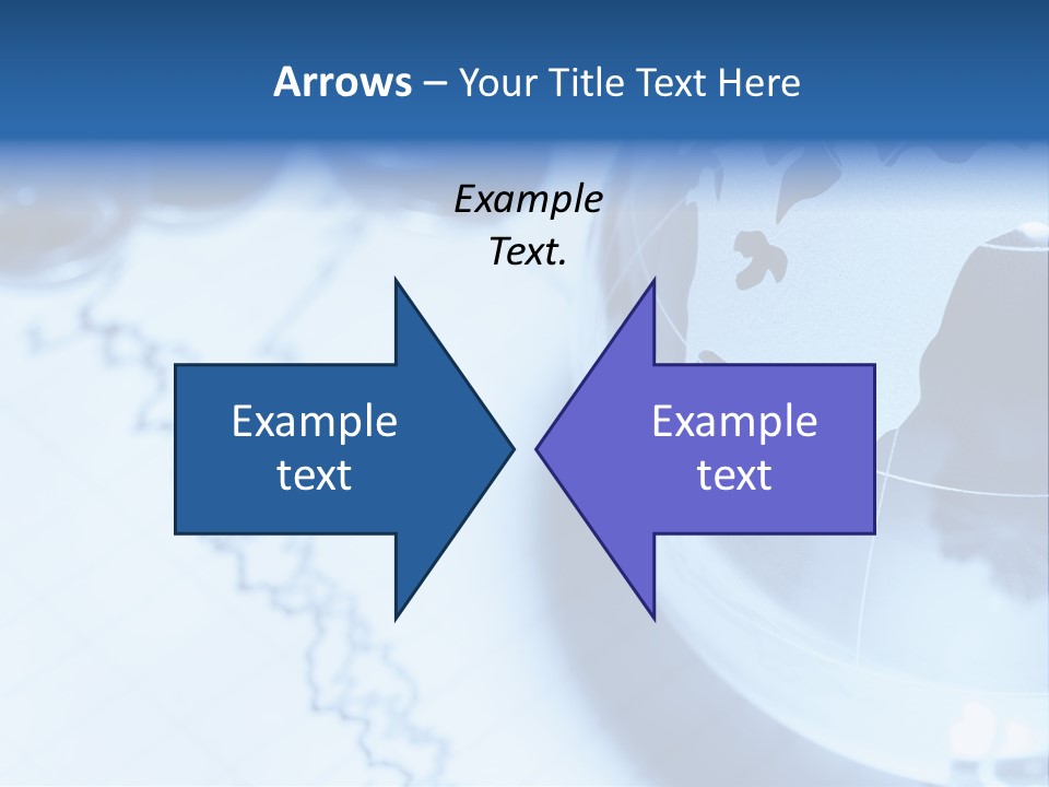A Globe On Top Of A Table With A Bar Chart In The Background PowerPoint Template