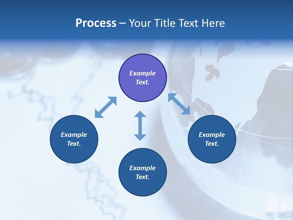 A Globe On Top Of A Table With A Bar Chart In The Background PowerPoint Template