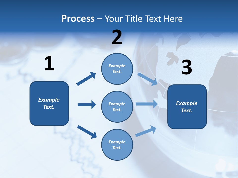 A Globe On Top Of A Table With A Bar Chart In The Background PowerPoint Template