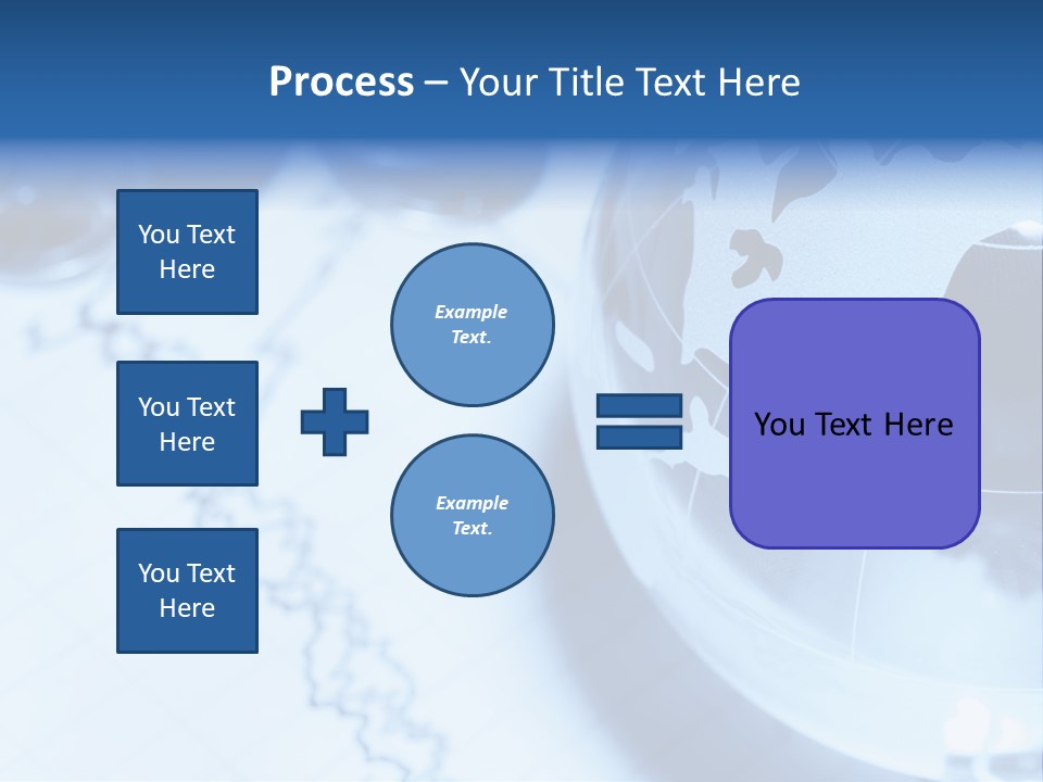 A Globe On Top Of A Table With A Bar Chart In The Background PowerPoint Template