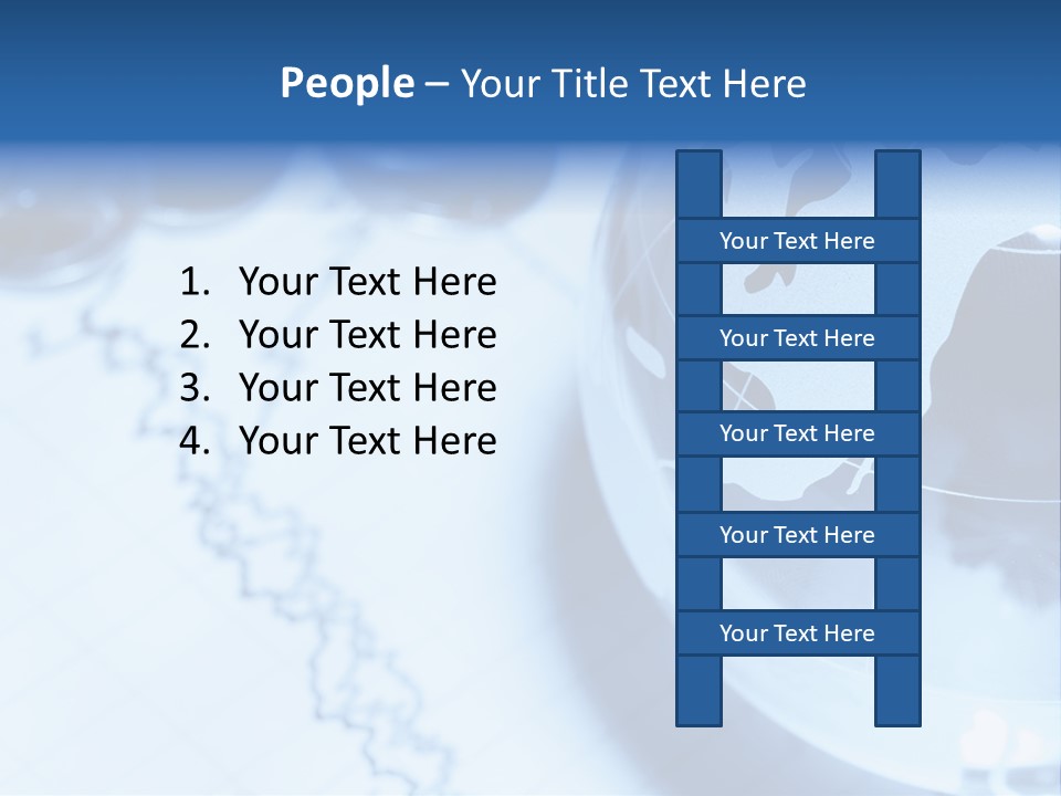 A Globe On Top Of A Table With A Bar Chart In The Background PowerPoint Template