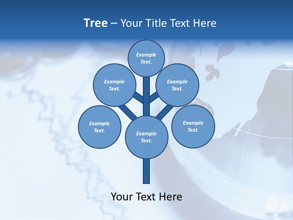 A Globe On Top Of A Table With A Bar Chart In The Background PowerPoint Template