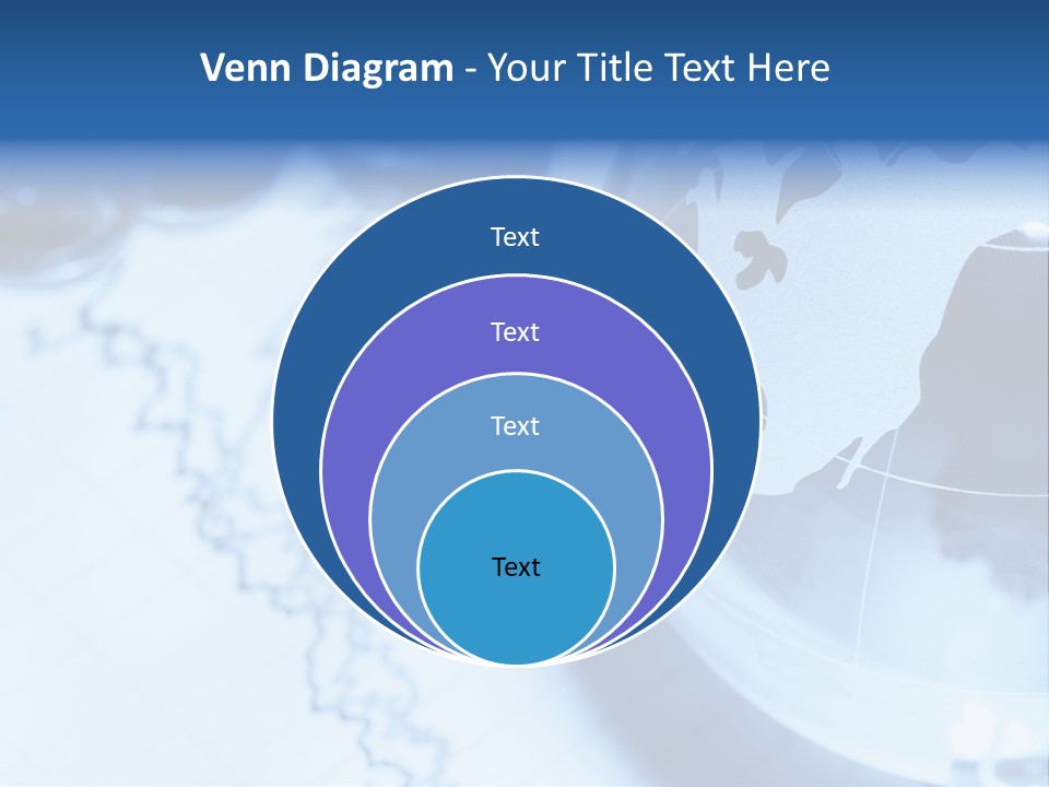 A Globe On Top Of A Table With A Bar Chart In The Background PowerPoint Template