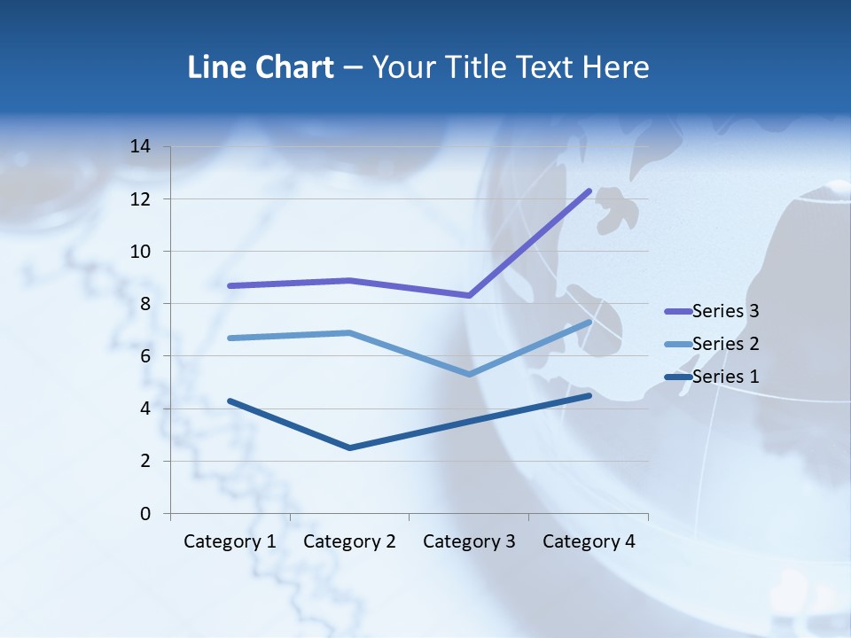 A Globe On Top Of A Table With A Bar Chart In The Background PowerPoint Template