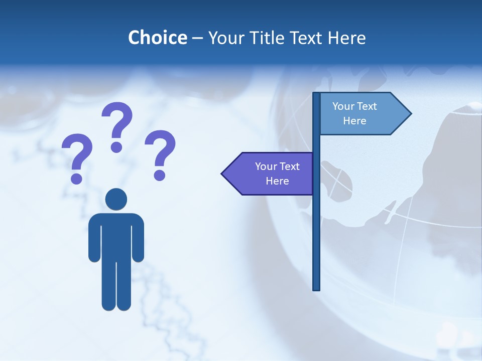 A Globe On Top Of A Table With A Bar Chart In The Background PowerPoint Template